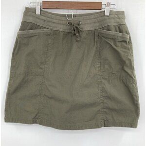 Croft & Barrow Stretch Olive Green Skort Women 12 Elastic Waist Drawstring Pocke